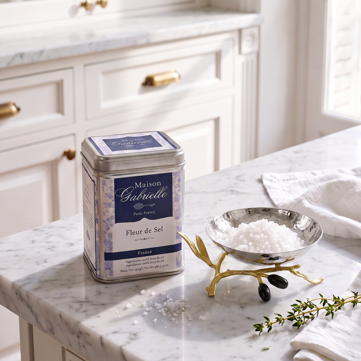 Gift Set | Maison Gabrielle Fleur de Sel and Michael Aram Olive Branch Catch All