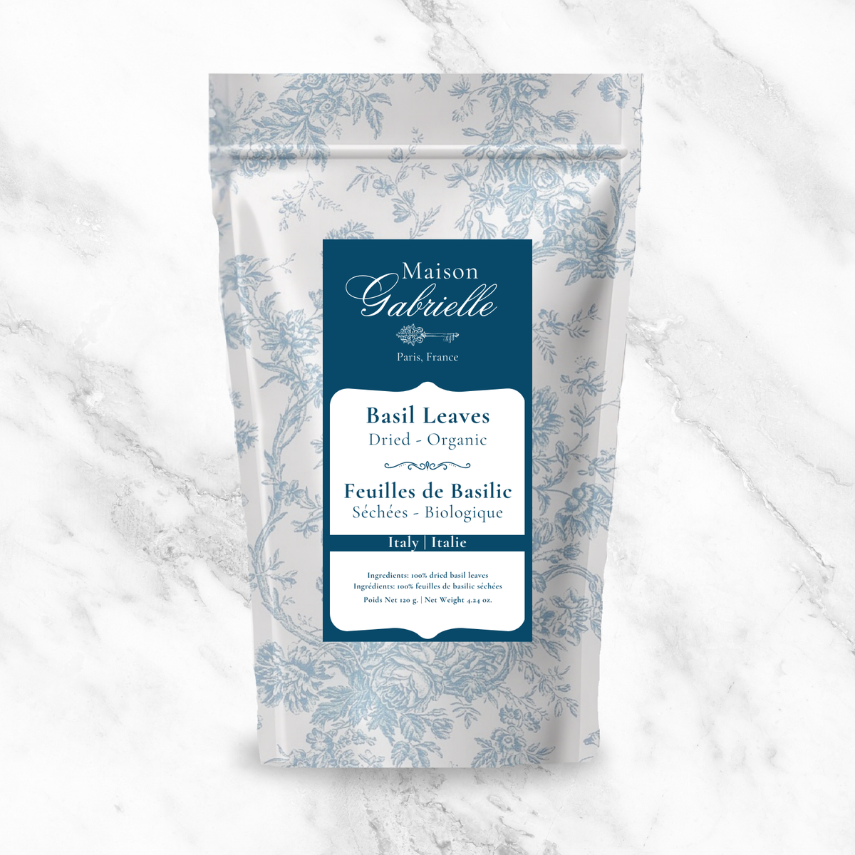 Maison Gabrielle - Dried Basil - Basilic séché Premium - chefs choice - bag